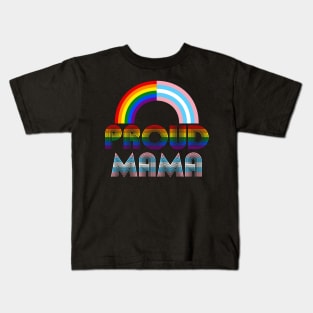 Vintage proud mama flag Rainbow LGBT Transgender pride month Kids T-Shirt